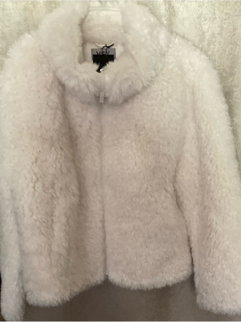 Victoria's Secret Plush White Teddy Jacket with Zip Large